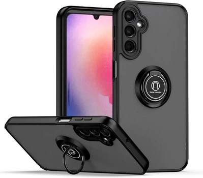 Чохол Fiji Colorframe для Samsung Galaxy A24 (A245) матовий бампер з кільцем підставкою Black