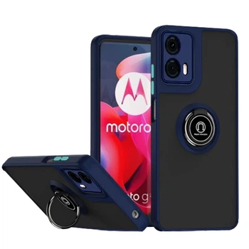 Чохол Fiji Colorframe для Motorola G24 Power матовий бампер з кільцем підставкою Dark Blue