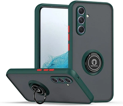 Чехол Fiji Colorframe для Samsung Galaxy A55 5G (A556) матовый бампер с кольцом подставкой Green