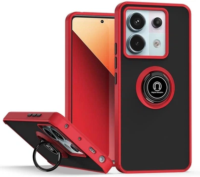Чохол Fiji Colorframe для Xiaomi Redmi Note 13 Pro 5G матовий бампер з кільцем підставкою Red