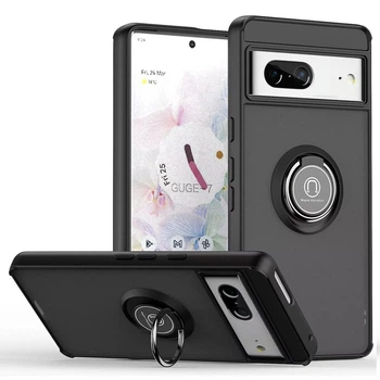 Чехол Fiji Colorframe для Google Pixel 8a матовый бампер с кольцом подставкой Black