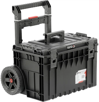 Skrzynka na narzędzia YATO 52V S1, 2 sekcje, na kółkach, z teleskopową rączką, 660x643x483 mm (YT-09159)