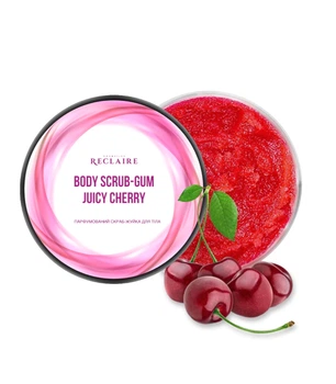Парфумований скраб жуйка для тіла з ароматом вишні Juicy Cherry для очищення та гладкості шкіри Reclaire 200 мл
