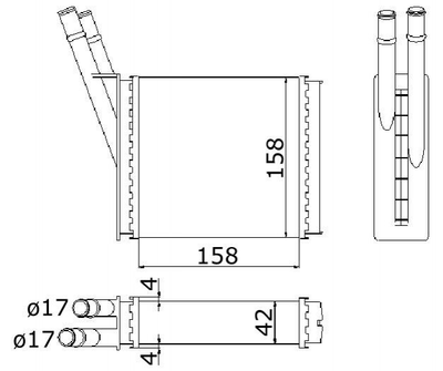 Радиатор печки STARLINE OL6182 320318, 1806118