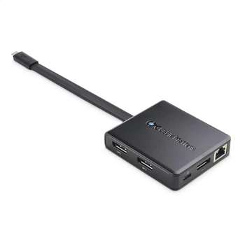 Концентратор USB C для трех мониторов Cable Matters с 3 портами DisplayPort, USB-A и USB-C. Черный.