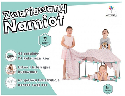 Klocki konstrukcyjne Kolorowe Baloniki Crazy Tent Namiot 72 elementy (5902596105518)