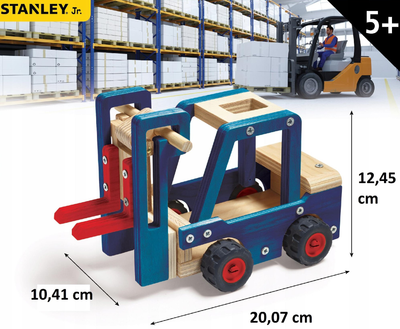 Конструктор дерев'яний Stanley Вилочний навантажувач для складання Синій (7290016261264)