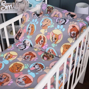 Простынь на резинке в кроватку детская MirSon 17-0661 Happy Dogs бязь 80x160+10 см (2200010068979)