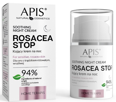 Крем для обличчя заспокійливий Apis Rosacea Stop проти розацеа нічний 50 мл (5901810006815)