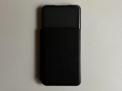 Захисний чохол-книжка WAVE Show Case для Samsung Galaxy S23 чорний, з матової штучної шкіри зі слотами для карт, з віконцем дисплея
