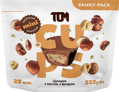 Цукерки Том з пастою фундука в молочному шоколаді 225 г (4820238650336)