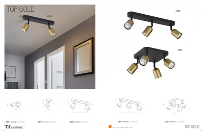 Светильник спотовый Top Gold 3303 TK-Lighting черный / золотой, черный
