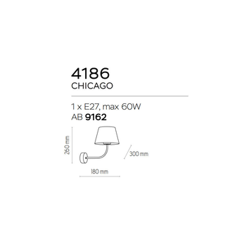 Бра CHICAGO 4186 TK-Lighting черный / бежевый