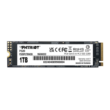Накопичувач SSD Patriot P320 1 ТВ M.2 2280 PCIe NVMe Gen3 x4 3D NAND TLC (P320P1TBM28)