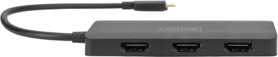 Адаптер Digitus USB-C - 3 x HDMI Black (DS-45333)