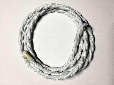 AMP кабель текстильний звитий 2x0.75 white