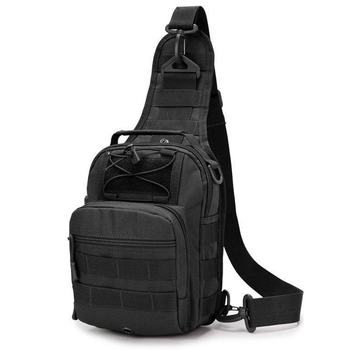 Нагрудна тактична сумка через плече 8л 53x22 Molle Cordura 1000D Black (ws54857)