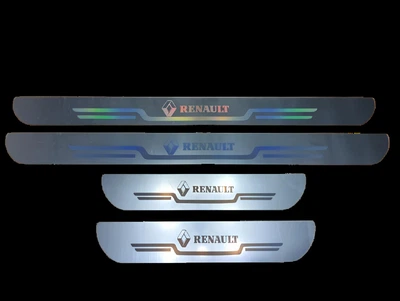 Захисні накладки на пороги для авто 4шт комплект Renault білі (ТЮН113)