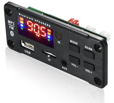 Автомобільний аудіоплеєр 11-16В з Bluetooth 5.0 підсилювачем 2х25Вт - USB, MP3, WMA, WAV, FM, AUX, TF