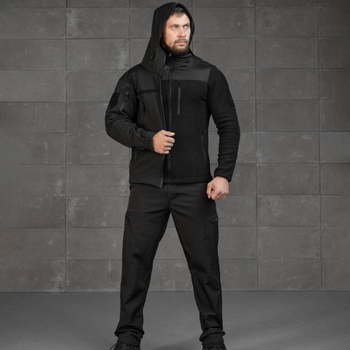 Тактична форма 3в1 Police Softshell Куртка та Штани + Фліска чорна розмір 2XL