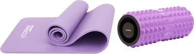 Набор Коврик спортивный Cornix NBR 183 x 61 x 1 см для йоги и фитнеса Violet + Массажный ролик Cornix EVA 33 x 14 см (валик, роллер) Violet (XR-0011+XR-0338)