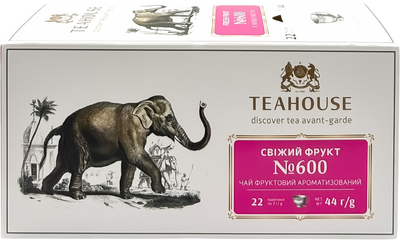 Чай Teahouse Свежий фрукт №600 Слон 22 пакетика по 2 г (4820209845594)