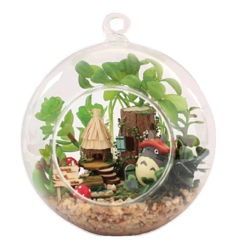 Румбокс - шар интерьерный 3D конструктор Miniature DIY Cuteroom Mini fairy Forest Elf Tribe TOTORO B-010 + подставка