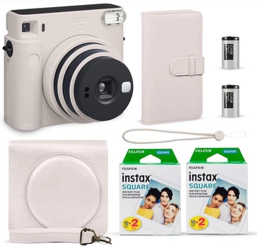 Набір із фотокамерою миттєвого друку Fujifilm INSTAX Square SQ1 EX D White / картриджі (40 фото) / альбом (80 фото) / чохол / ремінець / фотоапарат INSTAX SQ1