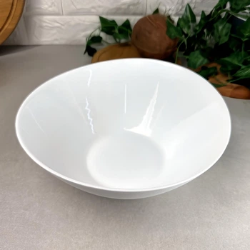 Овальная белая салатница Bormioli Prometeo 25*24 см