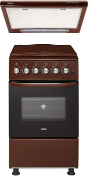 Плита газовая ELEYUS CAST 5001 CF BR + Вытяжка ELEYUS Line I 50 BR (комплект)
