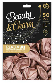 Повітряні кульки Godan Beauty & Charm Платина 30 см 50 шт Рожеве золото (5902973132885)