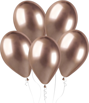 Balony Godan Chromowane GB120 33 cm 50 szt Różowo-złote (8021886129601)