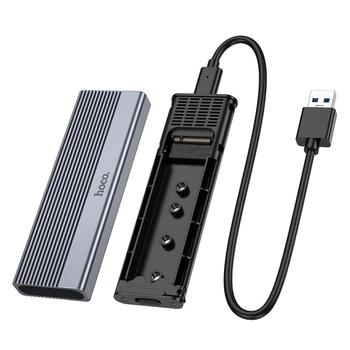 Внешний карман для SSD M.2 HOCO Enclosure (SATA, USB 3.1, 6 Gbps, Metal). Gray