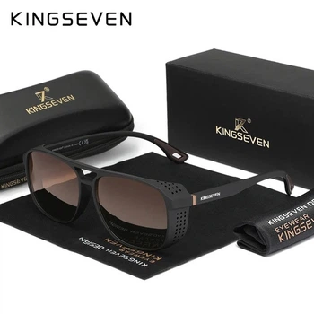 Мужские поляризационные солнцезащитные очки KINGSEVEN 790 Black Gradient Brown