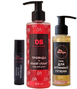 Гель для душа Гель для интимной гигиены Бальзам для губ Do scripa