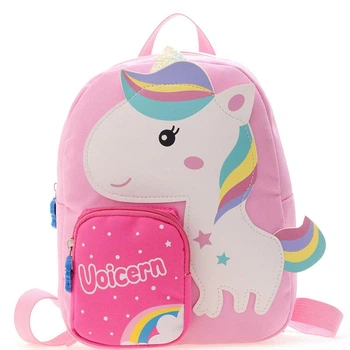 Дитячий рюкзак Hommex Small Unicorn Pink - рожева тканина / малюнок білий єдиноріг