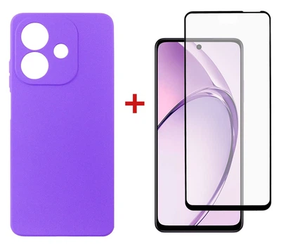 Комплект для Oppo A3X панель Carbon + скло DENGOS (Purple) (DG-KM-124)
