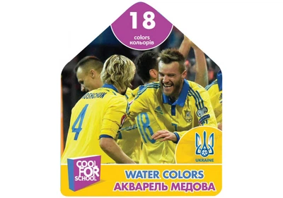 Фарби акварельні медові 18 кольорів, без пензлика, пластик ФФУ