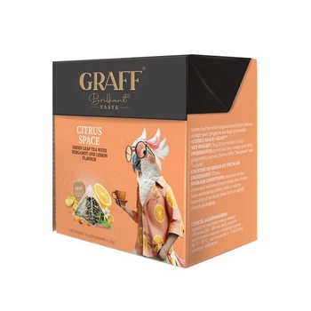 Чай Graff "Citrus Space" зеленый с ароматом лимона и бергамоту ф/п в пирамидках 20х1,8 г (90000092)