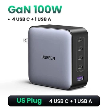 Зарядное устройство Ugreen Nexode 100W Fast Charger с 5 портами (PPS, QC 4.0+PD 3.0) для ноутбуков