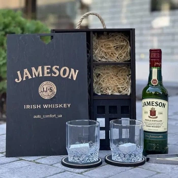 Подарочный набор для виски Jameson, два стакана, камни для виски, Без алкоголя, AUTO COMFORT