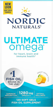 Жирные кислоты Nordic Naturals Рыбий жир Ultimate Omega Lemon 1280 мг 120 капсул Лимонный (768990027901)