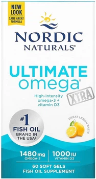 Жирні кислоти Nordic Naturals Риб'ячий жир Ultimate Omega Lemon 1000 мг 60 капсул Лимонний (768990017995)