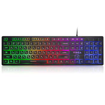 Клавіатура Vinga KB410 з підсвічуванням Black