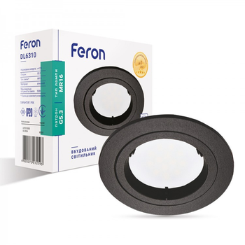 Неповоротний вбудований світильник Feron DL6310 G5.3 чорний (80261)