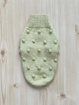 В'язаний Светр для Собак Hand Made Розмір М колір Жовтий (01073)
