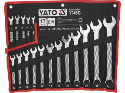 Ключі ріжково-накидні YATO YT-0363: М = 8-32 мм, набір 17 шт.