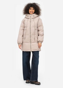Куртка жіноча пальто зимовий Біо-пух DuPont Sorona original Viva-Wear 8271-1M 42 бежевий 82712