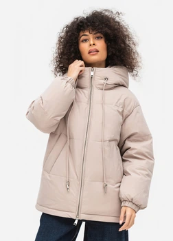 Куртка жіноча пальто зимовий Біо-пух DuPont Sorona original Viva-Wear 8271 48 бежевий 6-8271
