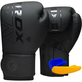 Боксерские перчатки RDX PU 16 унций Черные с капой в комплекте (656704)